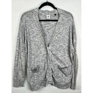 CAbi Snap Button Marble Gray Knit Cardigan Size M Slouchy‎ Style 5286 Cotton